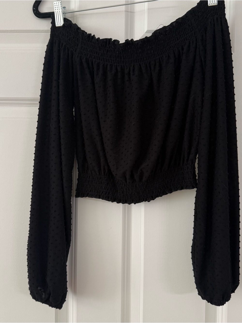 H&M Black Off-Shoulder Crop Top